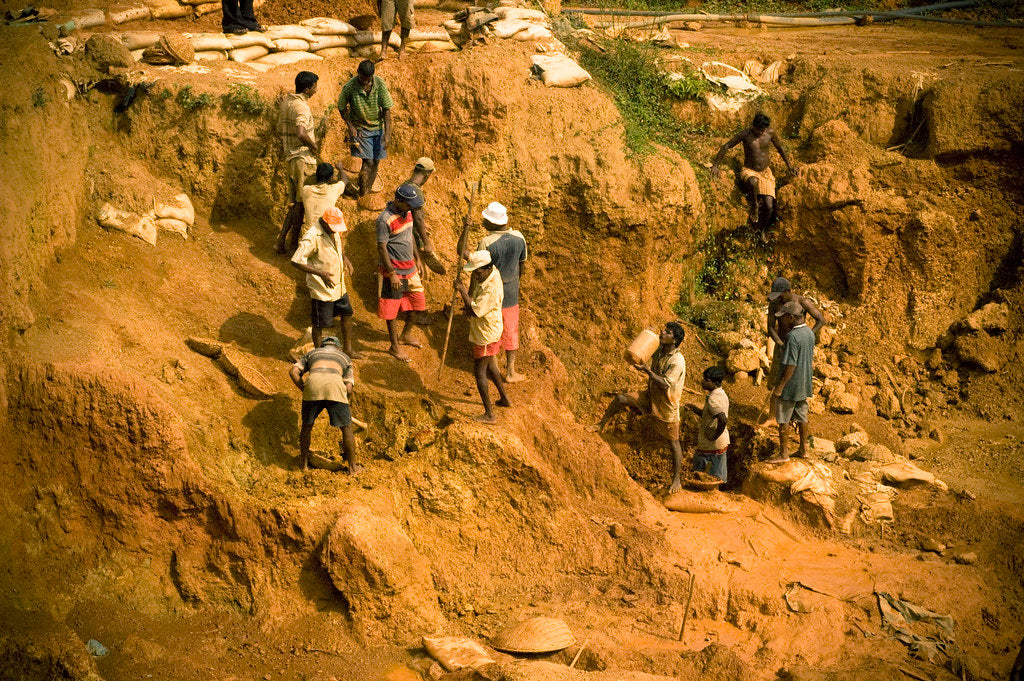 A gem mine in Ratnapura, Sri Lanka